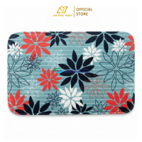 Thảm In FLR 40x60 Chất Nhung Họa Tiết Hoa Xám Decor Phòng Khách Sang Trọng APV-02S11